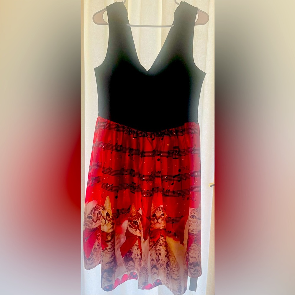 Festive Cat Christmas Dress / Size XXL